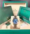 Rolex Datejust 31 Azzurro Blue Floral Motif Diamond Dial on Jubilee 278274 Complete 2025
