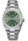 Rolex Datejust 36 Mint Green Index Dial on Oyster 126200 Complete 2026