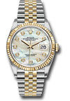 Rolex Datejust 36 White Mother-Of-Pearl Diamond Dial on Jubilee 126233 Complete 2026