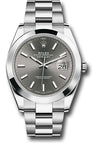 Rolex Datejust 41 Dark Rhodium Dial on Oyster 126300 Complete 2025