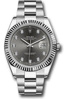 Rolex Datejust 41 Dark Rhodium Diamond Dial on Oyster 126334 Complete 2026