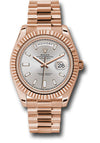 Rolex Day-Date 40 Sundust Baguette-Cut Diamond Dial on President 228235 Complete 2015