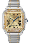 Cartier Santos de Cartier Medium Golden Sunray Dial on Bracelet W3SA0007 Complete 2025