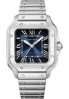 Cartier Santos de Cartier Medium Blue Dial on Bracelet WSSA0063 Complete
