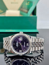 Rolex Datejust 36 Aubergine Purple Diamond Roman Vi And Ix Dial on Jubilee 126234 Complete 2026